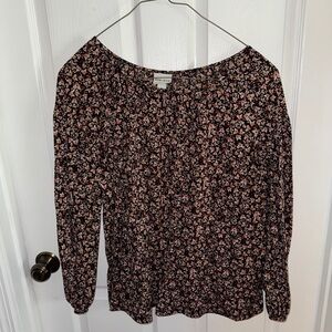 Ava & Viv Relaxed Brown Bishop Sleeve Blouse
